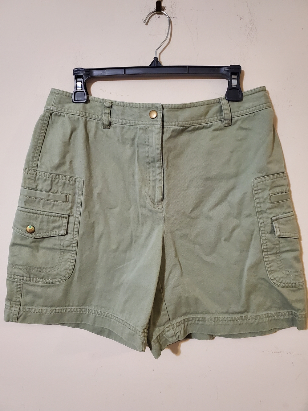 90s Y2k Olive Green Cargo Shorts Womens Sz 10 Utility Cabincore Outdoor